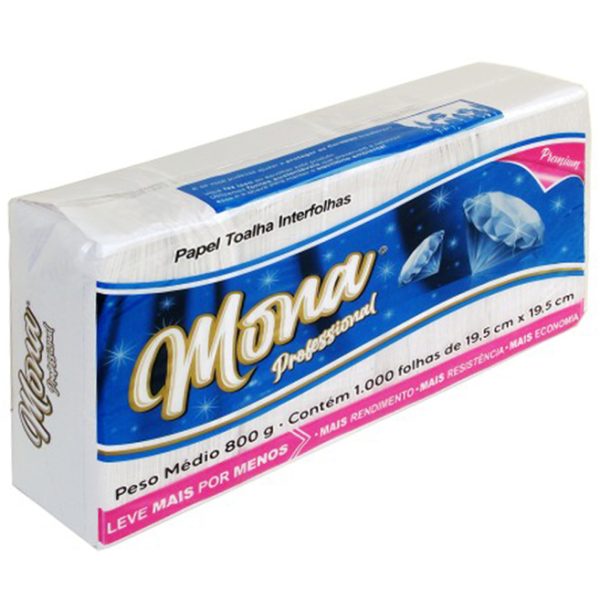 PAPEL TOALHA INTERFOLHA BRANCO PREMIUM 23 GR (19,5 X 19,5 X 1.000) - MONA